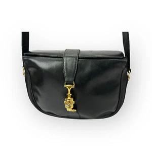 Vintage Authentic Gucci Black Leather Jackie Handbag Bag - Picture 1 of 12
