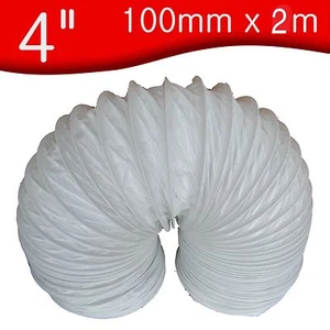 100mm x 2m Meter 4" PVC Flexrohr / Wäschetrocknerschlauch / Flexischlauch - Bild 1 von 11