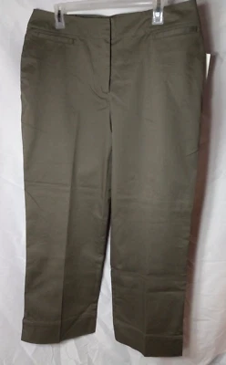 Nuevo con etiquetas Pantalones de vestir vintage JH Collectibles Eva verde oliva pierna recta talla 14 Foto 1 de 4