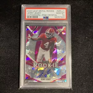 2020 Leaf Metal Rookie Jerry Jeudy Pink Crystal RC Auto /7 PSA 10 Gem Mint POP 1 - Picture 1 of 4