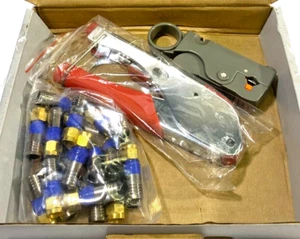 (7 quilates) Kit de herramientas de compresión universal Blackweb RG6 BWA18AV015 TV AV coaxial engarce - Imagen 1 de 2