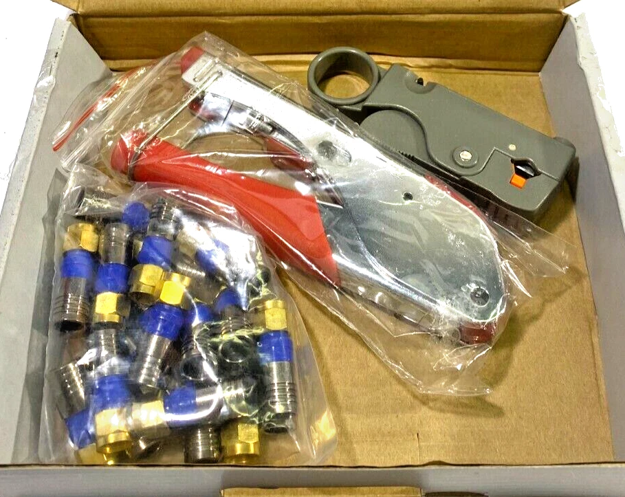(7ct) Kit de herramientas de compresión Blackweb Universal RG6 BWA18AV015 TV AV crimpado coaxial Foto 1 de 2