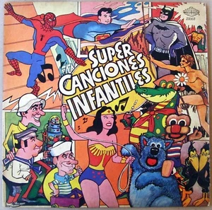 BATMAN Spiderman SUPERMAN Wonder Woman TARZAN Quick Draw McGraw RARE LP 1980 - Picture 1 of 4