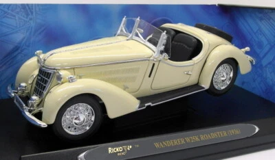 Ricko 1/18 Scale Diecast - 32108 Wanderer W25K Roadster 1936 Cream - Bild 1 von 4