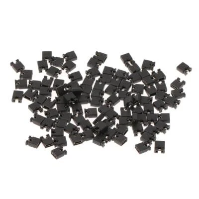 100 Pcs 2.54mm Standard Jumper Blocks Caps For Hard Drive CD DVD Motherboards - Image 1 of 4