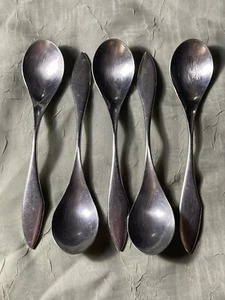 Vintage MCM Reed Barton Rebacraft Halstad Edelstahl Besteck Japan 5 Suppenlöffel - Bild 1 von 8