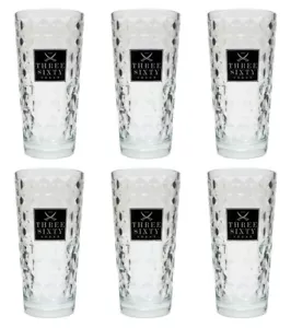 6 vasos largos de vodka Three Sixty 0,3 l - juego de 6 - vodka - vaso - Imagen 1 de 2
