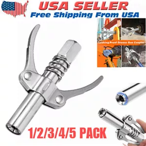 Grease Gun Coupler Double Handle High Pressure Quick Release Lock Oil Nozzles - Picture 1 of 14