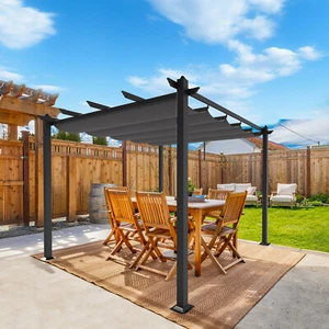 10' X 10' Pergola Kit Metal Frame Gazebo &Canopy Cover Patio Furniture Shelter - Picture 1 of 11