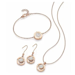 Edelstahl-Schmuckset rosévergoldet "Classy" 3tlg. - Bild 1 von 1