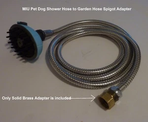 NEW - Brass Adapter - MIU Pet Shower Hose Connector (M) x Garden Hose Spigot (F) - Picture 1 of 3