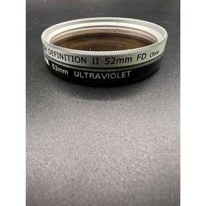 Opteka Camera Filter HD High Definition II 52mm Sunpak 52mm Ultraviolet - Picture 1 of 3