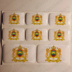Sticker Morocco Resin Domed Stickers Morocco Coat of Arms 3D Vinyl Adhesive Car - Picture 1 of 1