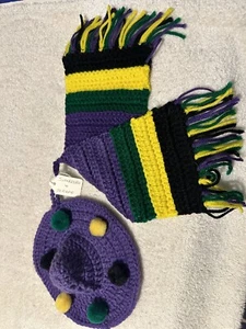 Gehäkelter Sombrero & Serape Topflappen & Hot Pad Set handgefertigt lila & gelb - Bild 1 von 1