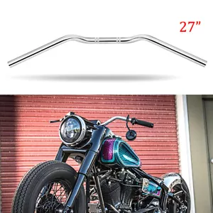 Manillar de arrastre de 1" 25 mm rastreador cromado 27" para Harley Softail Dyna Bobber personalizado - Imagen 1 de 13