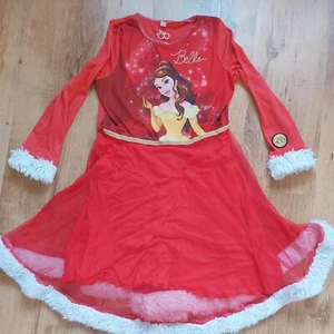 Disney Belle Red Nightdress Nightie 100 Years Age 9-10 Years faux fur trim - Picture 1 of 11