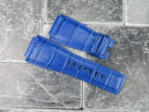 Correa de cuero Bell & Ross de 24 mm azul real correa de reloj para BR-01 BR-03 BR azul x1 - Imagen 1 de 10