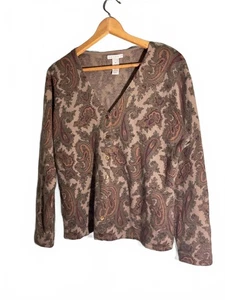 Tweeds Damen Paisley Lammwolle/Angora Knopfleiste Strickjacke Pullover XL - Bild 1 von 6