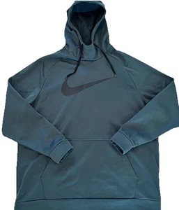 Felpa con cappuccio Nike uomo 2XL XXL verde Therma Fit felpa pullover swoosh - Foto 1 di 8