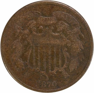1870 Two Cent Piece F Uncertified #204 - Picture 1 of 2