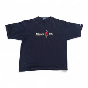 T-shirt Atlanta Olimpiadi 1996 vintage uomo 2XL campione logo ricamato blu - Foto 1 di 6