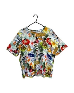 Like New GORMAN Women's White Printed Between The Flag Tee Size 20 - Picture 1 of 5