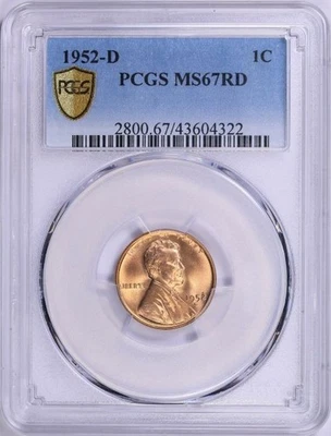 1952-D Lincoln Cent PCGS MS-67 RD - Image 1 of 2