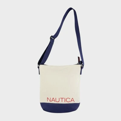 Nautica ведро через плечо холст сумка натуральный/индиго 10 «x 12» d - Изображение 1 из 4
