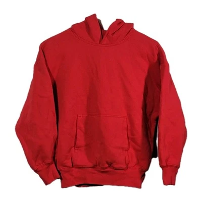 Yeezy/Gap Youth Lg (10-11) Sudadera con Capucha Roja Doble Capa con Bolsillo Canguro Foto 1 de 4