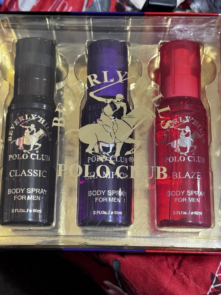 Beverly Hills Polo Club Clásico Fragancia Natural Spray Corporal Paquete de 3 Para Hombres Nuevo Foto 1 de 4