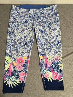 Lilly Pulitzer Luxletic Leggings Womens XL Capri Parrot Floral Yoga Pants Athlet - Image 1 of 4