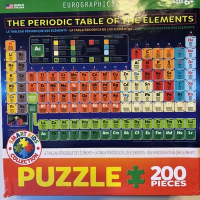 The Periodic Table of the Elements 200pc Jigsaw Puzzle Smart Kids COMPLETE - Image 1 of 4