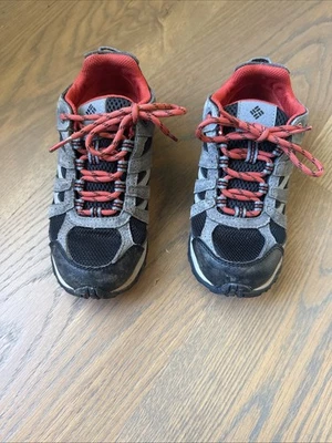 Columbia Big Kids' Redmond Waterproof Hiking Shoe Boys Size 2 Red Black & Gray - Image 1 of 4