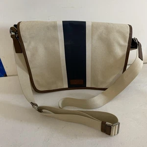 Bolso Mensajero Coach Heritage de Lona Mapa Estampado a Rayas Web Unisex Natural Azul Marino - Imagen 1 de 21