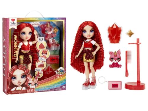 Rainbow High Fashion Doll with Slime & Pet - Ruby (Red) - 28 cm Shimmer Doll wit