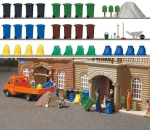 Busch 1136 Garbage And Trash Set HO Gauge 1:87 - Imagen 1 de 1