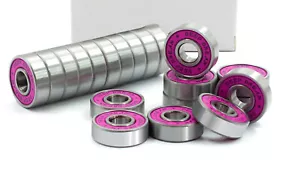 20Pcs Pink 8x22x7mm 608rs Steel Ball Bearing Double Rubber Sealed for Quad Skate - Picture 1 of 7