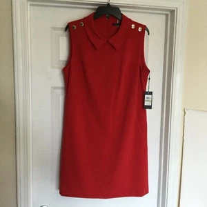 Tommy Hilfiger Womens Size 14 Red Sleeveless Knee Length Fit Dress NEW NWT - Picture 1 of 4