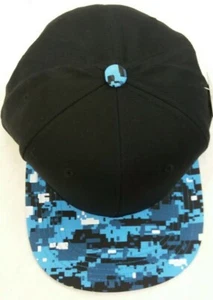 Urban Flatbill SnapBack Black Blue Digital Camouflage Cap Cambridge Pit Bull Hat - Imagen 1 de 6