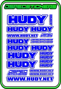 HUDY TOOLS SETUP STICKERS XRAY RC BUGGY CAR DECAL 1/10 1/8 JSPEC ELEC BLUE W - Picture 1 of 1