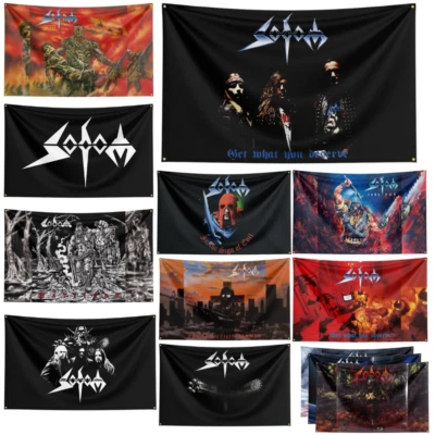 Sodom Heavy Rock Metal Band Flag Banner Wall Tapestry Polyester + Brass Grommets - Image 1 of 4