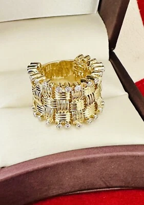 Anillo de diamantes Roberto Coin Appassionata de oro amarillo de 18k para dama ~ talla 6 Foto 1 de 4