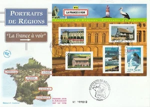 Enveloppe grand format 1er jour 2003 Portrait des Régions France à Voir 2  - Bild 1 von 2