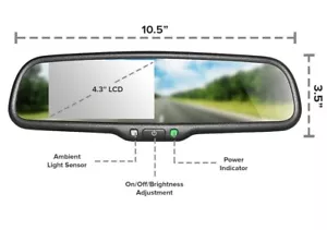 Master Tailgaters 10.5" OEM Rear View Mirror with 4.3" LCD Screen | Rearview ... - Picture 1 of 12