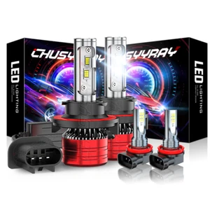 For Ford Mustang 2005-2012 6000K H13 LED Headlight High/Low + Fog Light Bulbs - Foto 1 di 18