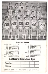 SCOTTSBURG HIGH SCHOOL BASKETBALL PROGRAM 1969-70 SEYMOUR INDIANA - Picture 1 of 2