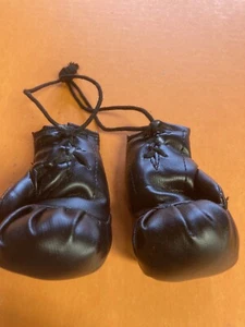 1 Pair BLACK  Mini Boxing Gloves for Car Mirror Ornament Hanging - Picture 1 of 3