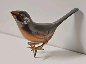 Japanese Shakudo Mixed Metal Bird Figurine Vintage Heavy - Picture 1 of 5