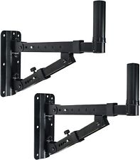 Sound Town 2-Pack Adjustable Wall Mount Speaker Brackets with Black 