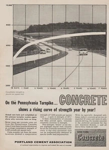 1959 Portland Cement Association -"Pennsylvania Turnpike"- Print Ad Photo Damage - Picture 1 of 1